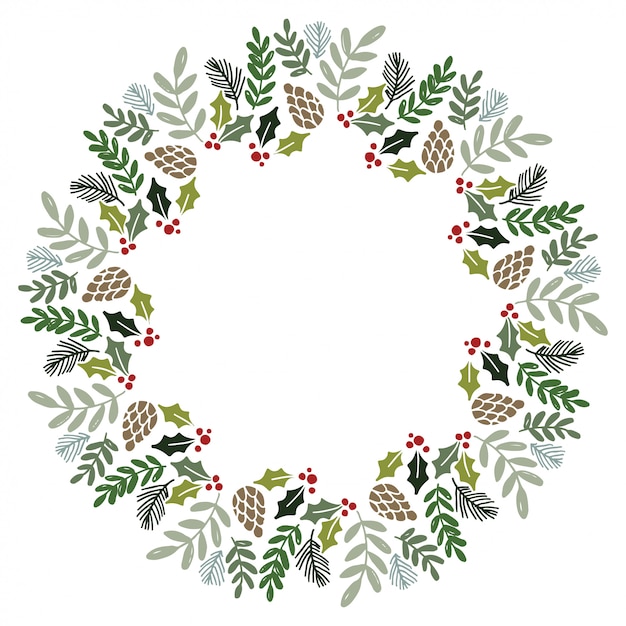 Download Premium Vector | Christmas wreath design vector.