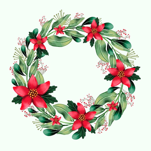 christmas wreath illustration free download