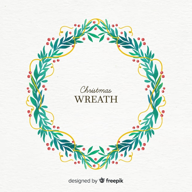 Free Vector | Christmas wreath with garland