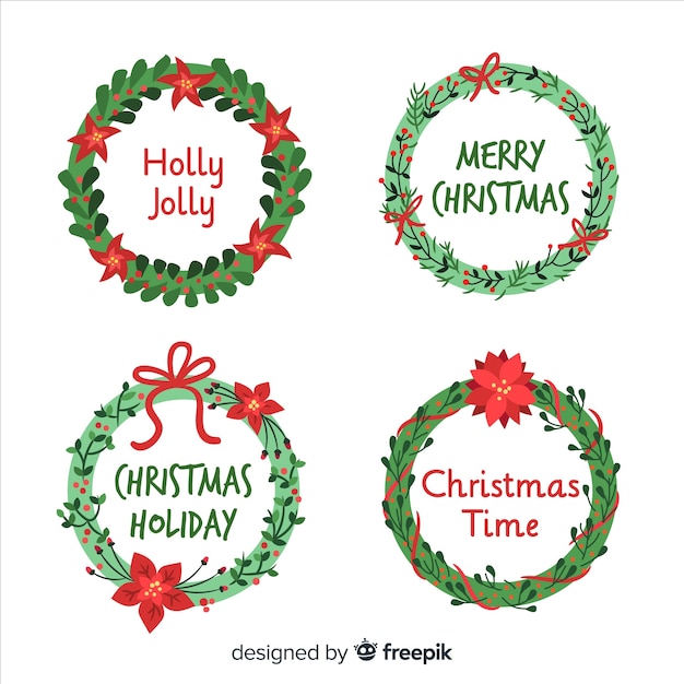 Free Vector | Christmas wreaths