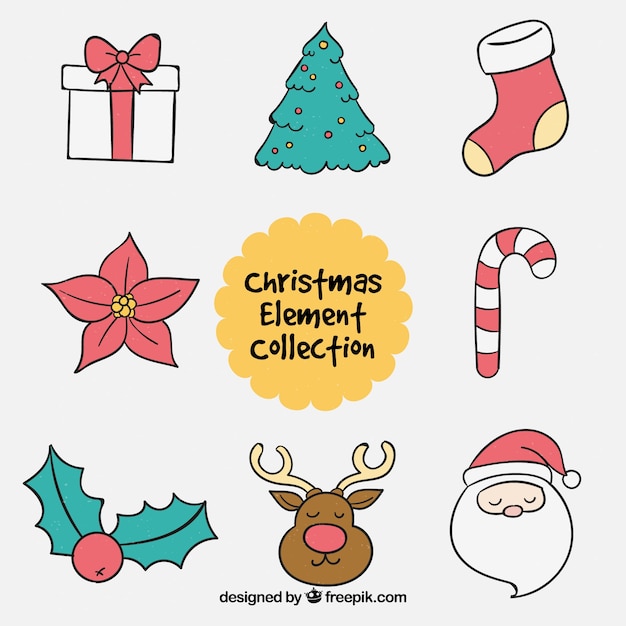 Premium Vector | Chritsmas elements with lovely style