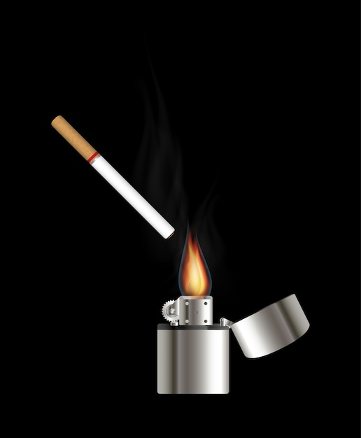 Premium Vector | A cigarette and lighter vector