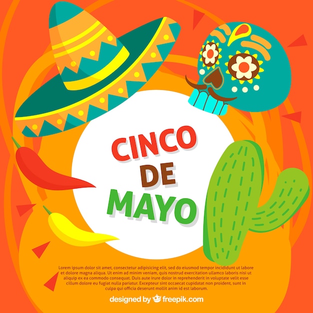 Free Vector | Cinco de mayo background with traditional elements