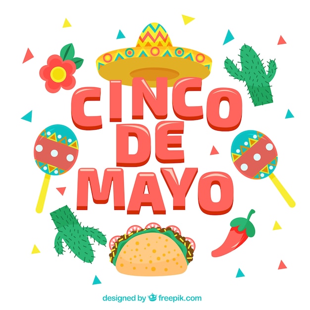 Cinco de mayo background with traditional elements | Free Vector