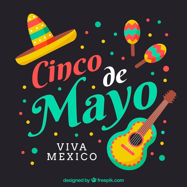 Free Vector | Cinco de mayo background with traditional instruments