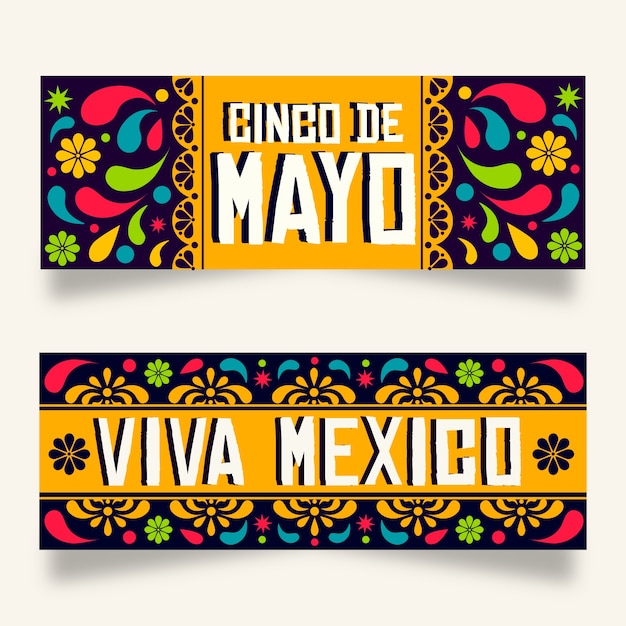 Free Vector Cinco De Mayo Banners Flat Design 3832