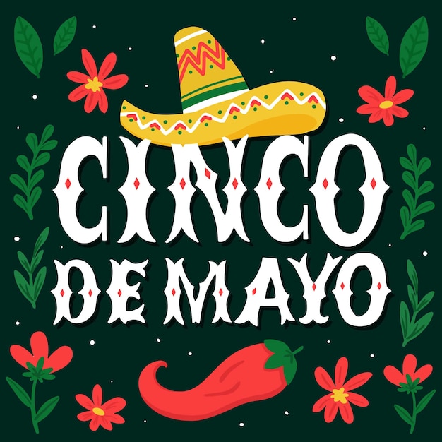 Free Vector | Cinco de mayo lettering celebration