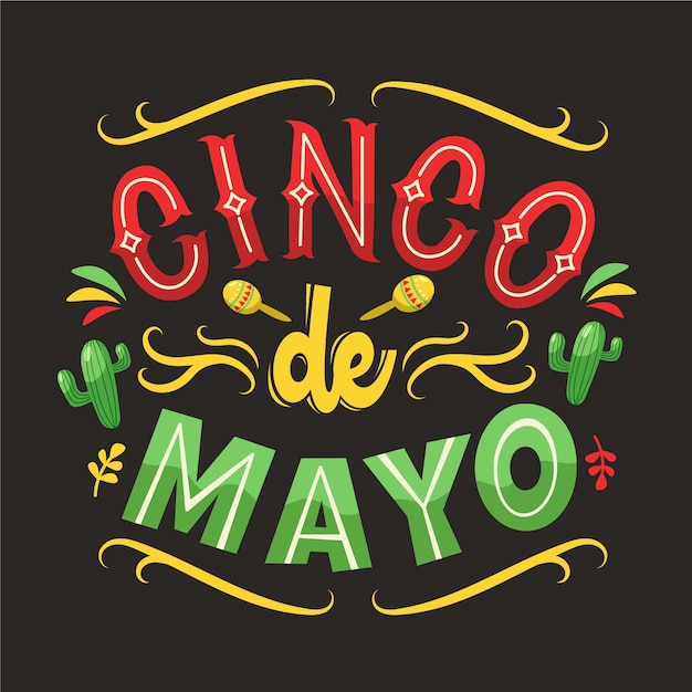 Free Vector | Cinco de mayo lettering design