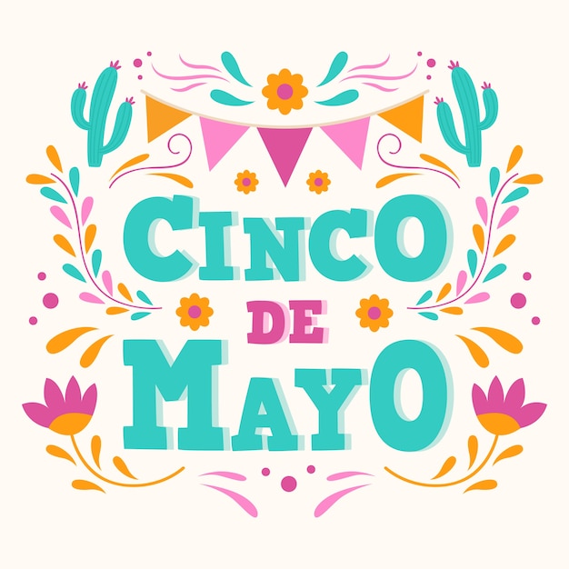 Free Vector | Cinco de mayo lettering style