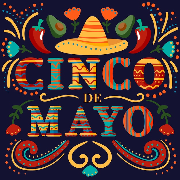 Free Vector | Cinco de mayo lettering