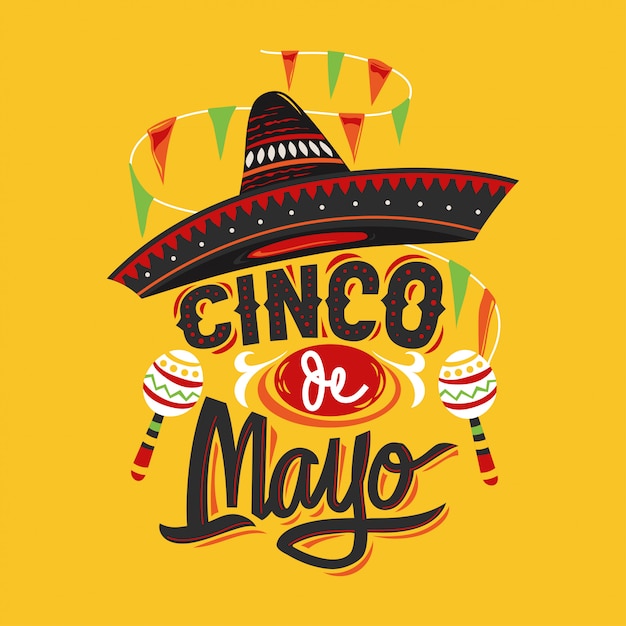 Cinco de mayo mexican holiday party illustration premium | Premium Vector