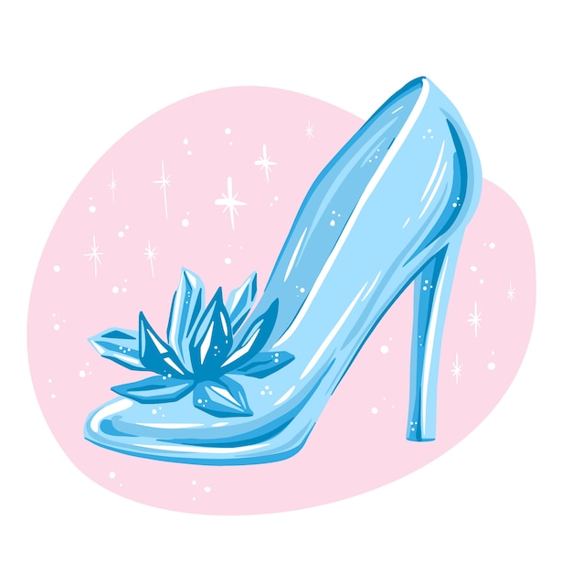 Free Vector | Cinderella glass shoe illustration concept