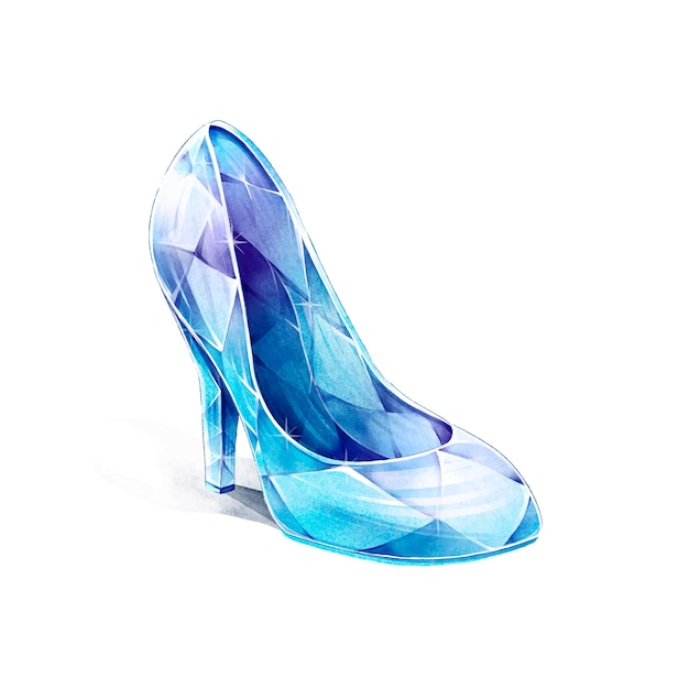 シンデレラガラス靴水彩風 無料のベクター