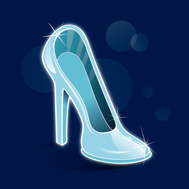 Free Vector | Cinderella glass shoe with sparkles