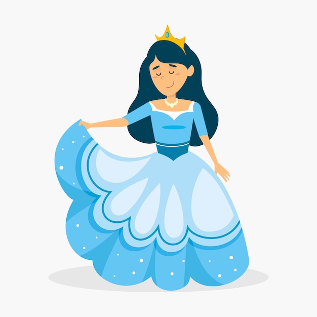 Download Cinderella princess with golden tiara | Free Vector