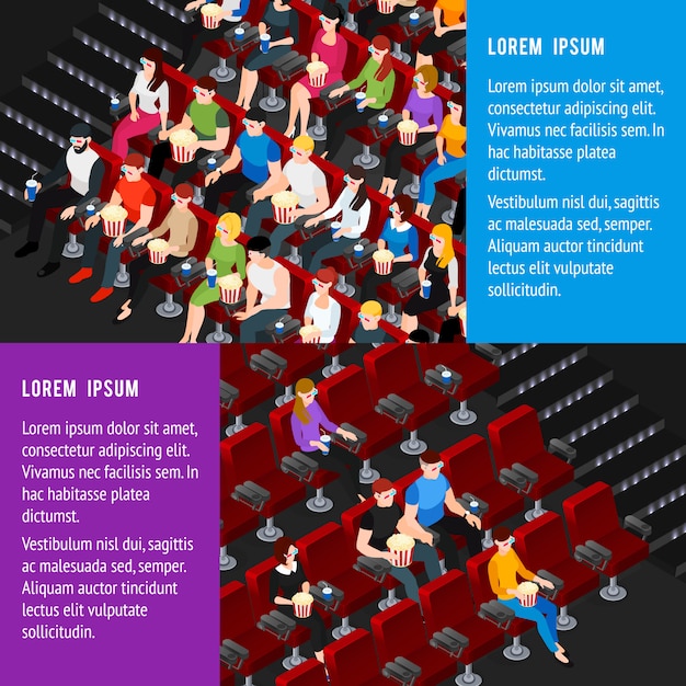 Cinema banners set Free Vector