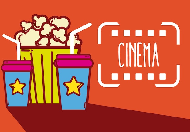 Premium Vector | Cinema cute cartoons elements design