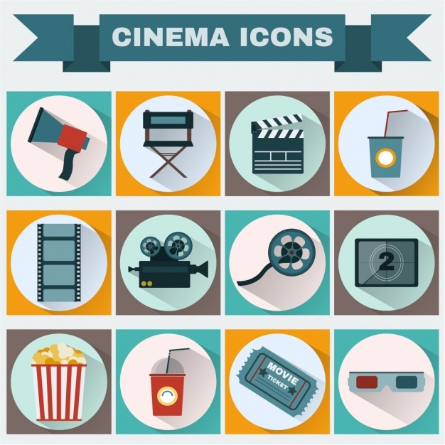 Cinema Icons Collection Vector Free Download