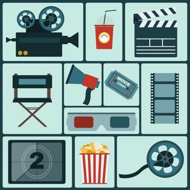 Cinema Icons Collection Vector Free Download