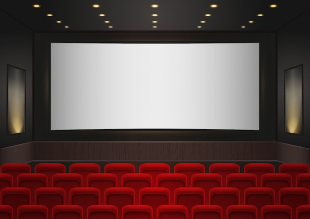Premium Vector | Cinema movie theatre interior