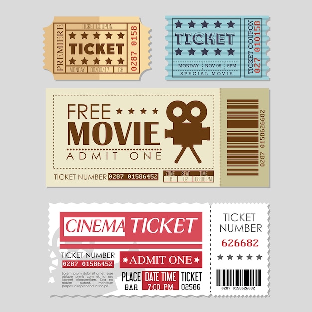 Cinema ticket entrance icon Vector | Premium Download