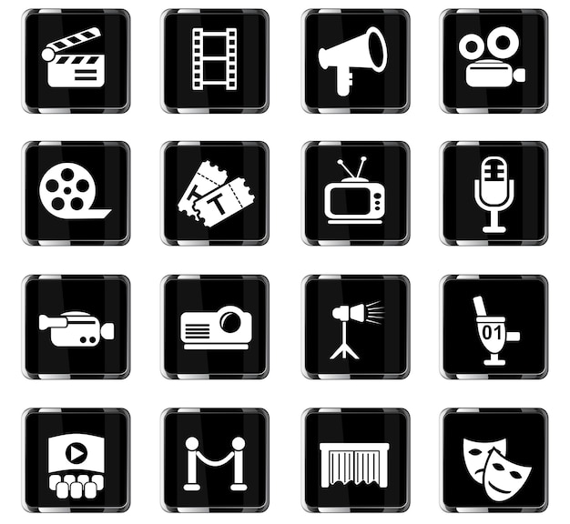 Premium Vector | Cinema web icons for user interface design