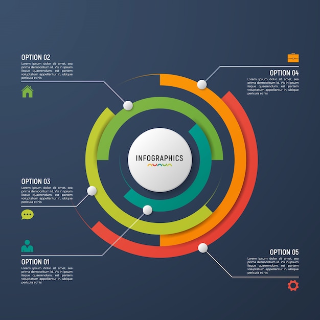 Premium Vector | Circle chart infographic template for data visualization.