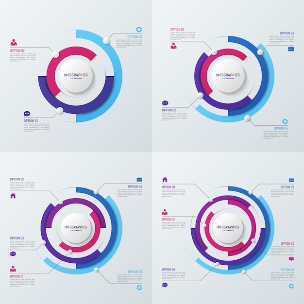 Premium Vector Circle Chart Infographic Templates For Data Visualization 