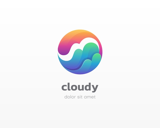 Premium Vector | Circle cloud logo