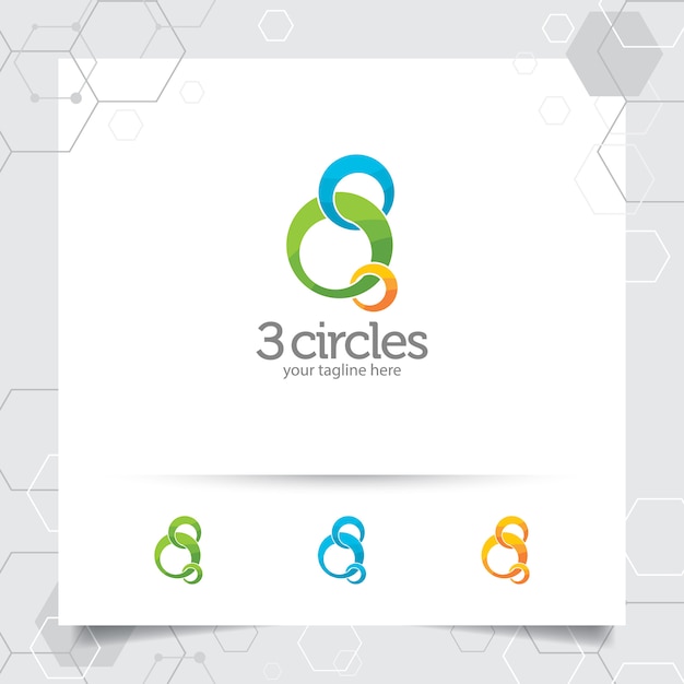 Download Free Circle Logo Design Illustration With Three Swirl Circle Vector For Use our free logo maker to create a logo and build your brand. Put your logo on business cards, promotional products, or your website for brand visibility.