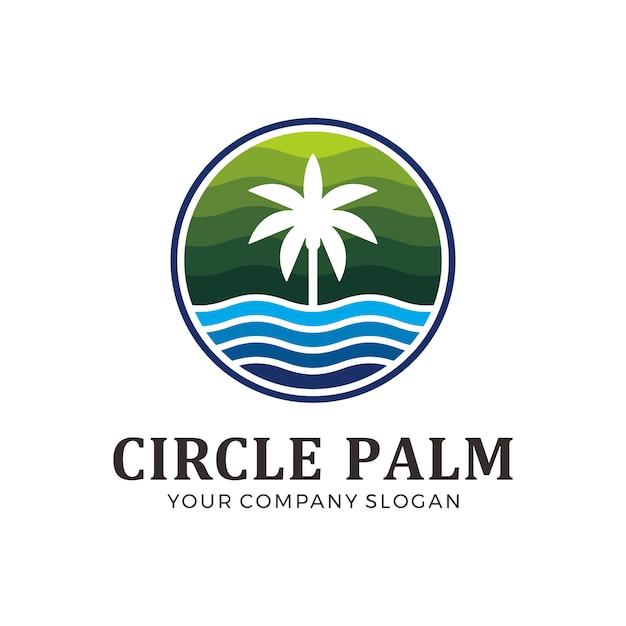 Download Free Circle Palm Logo With Green And Blue Color Premium Vector Use our free logo maker to create a logo and build your brand. Put your logo on business cards, promotional products, or your website for brand visibility.