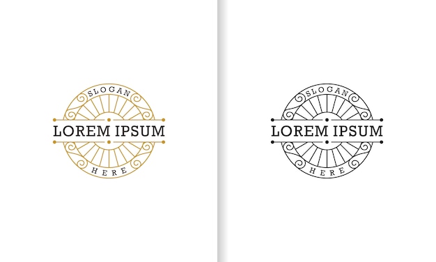 Premium Vector | Circle seal line art vector