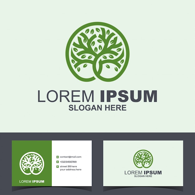 Download Company Logo With Tree In Circle PSD - Free PSD Mockup Templates