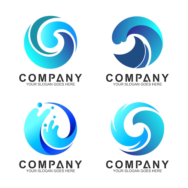 Download Free Circle Wave Logo Set Premium Vector Use our free logo maker to create a logo and build your brand. Put your logo on business cards, promotional products, or your website for brand visibility.