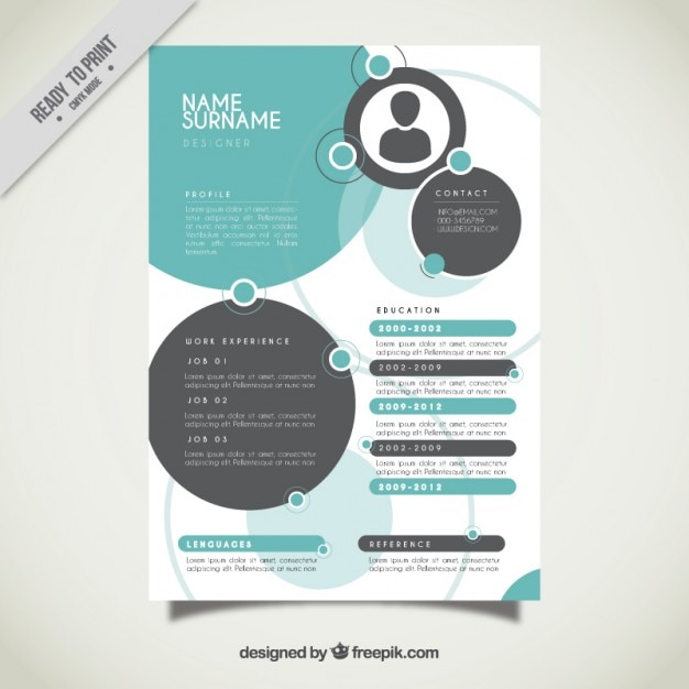 Circles Resume Template Vector Free Download