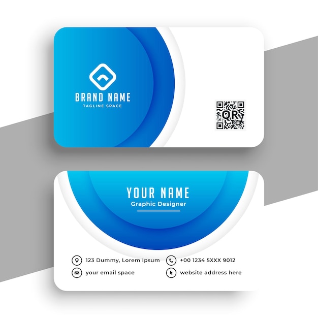 Free Vector | Circular blue modern business card design