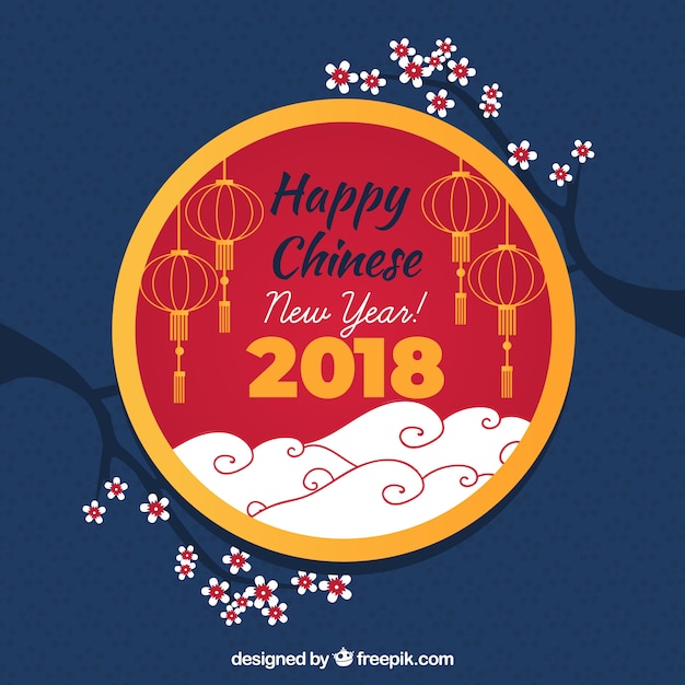 Circular chinese new year concept