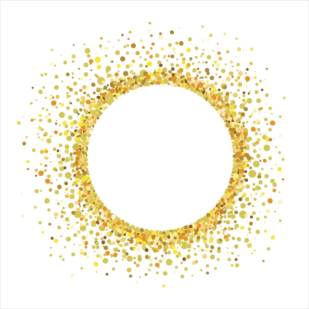 Premium Vector | Circular frame with golden confetti on a white background.