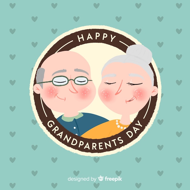 Circular grandparents day background Free Vector