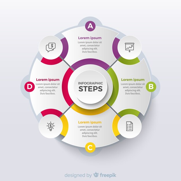 Circular Infographic Steps Free Vector 1638