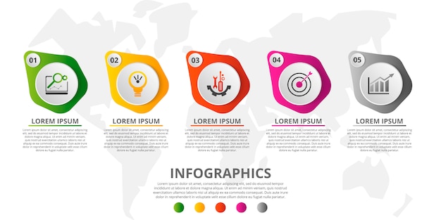 Premium Vector | Circular infographic template with five elements