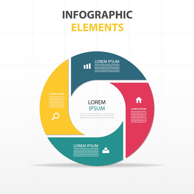 infographic show three colors in one shape