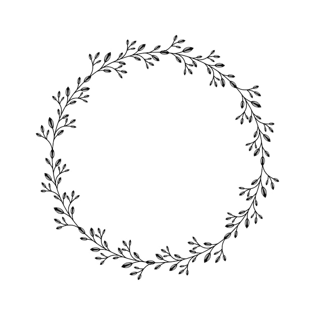 Premium Vector | Circular laurel wreath frame isolated