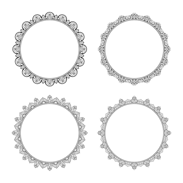 Download Circular mandala frame collection | Premium Vector