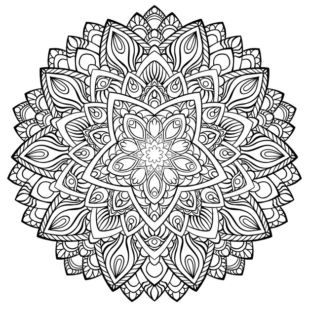 Download Circular mandala for henna, mehndi, tattoo, decoration. decorative ornament in ethnic oriental ...