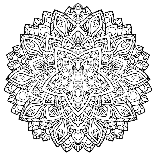 Download Circular mandala for henna, mehndi, tattoo, decoration. decorative ornament in ethnic oriental ...