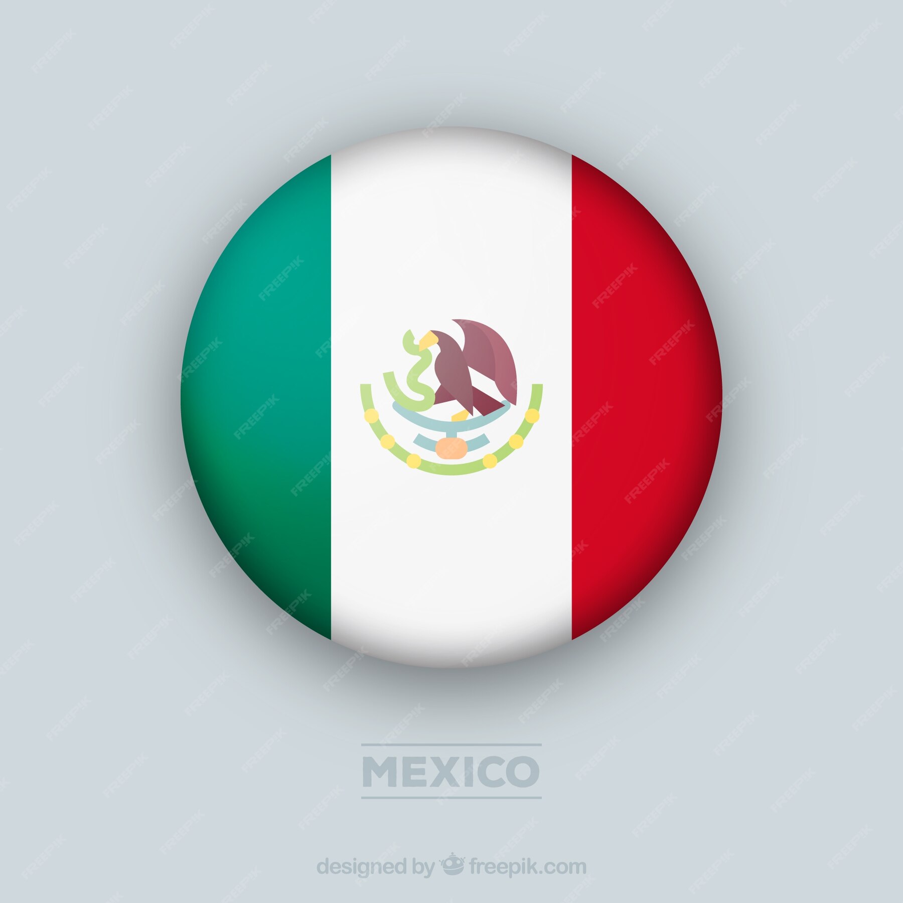 Free Vector | Circular mexican flag background