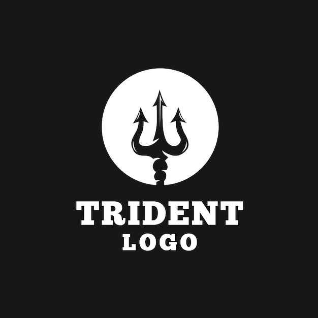 Circular trident logo design Vector | Premium Download