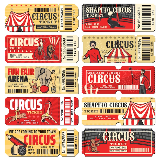 circus chapiteau carnival show ticket templates