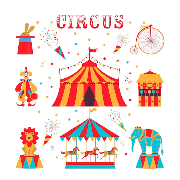 Premium Vector | Circus set